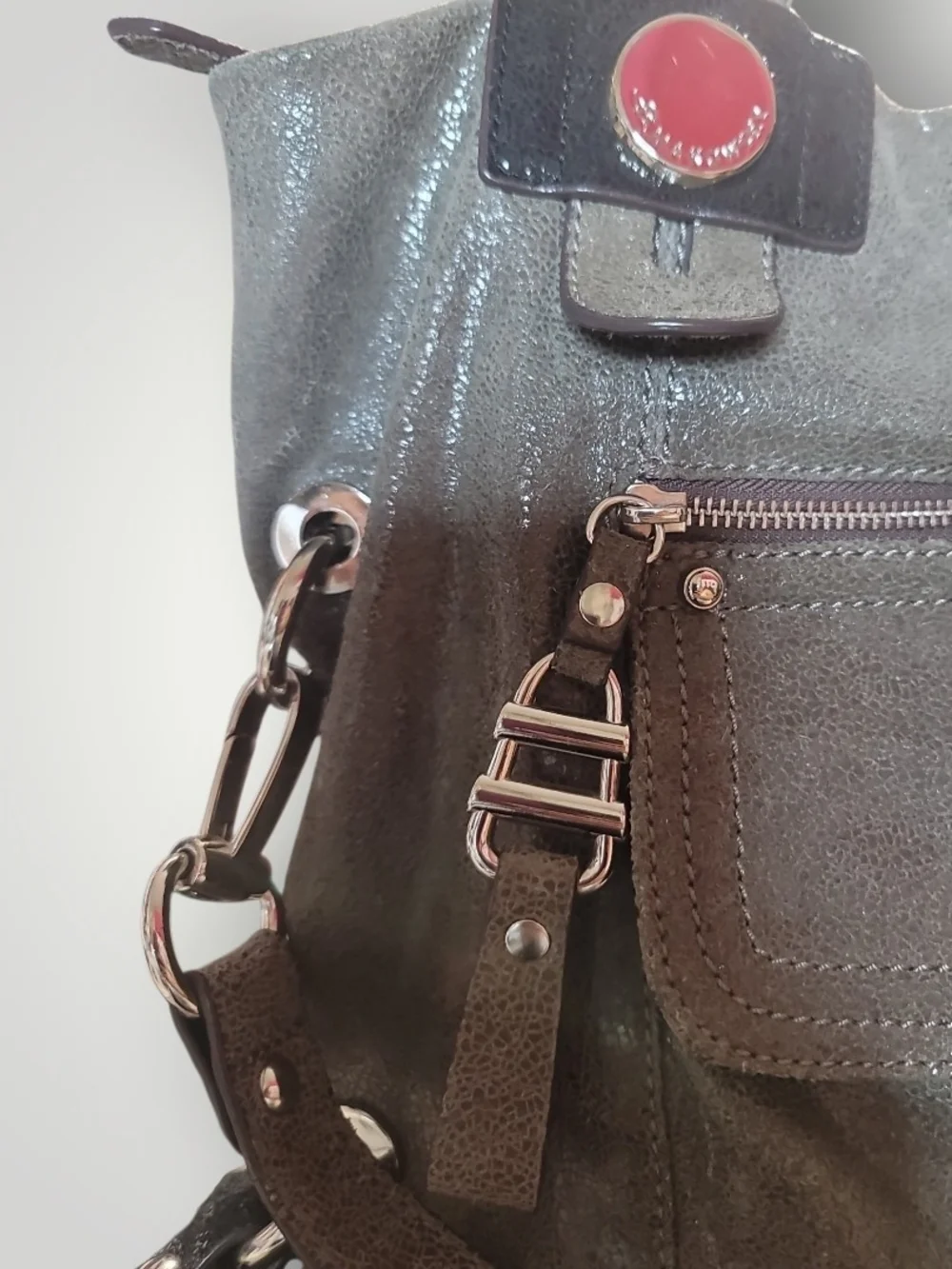 b. makowsky Gray Shoulder Bag Euc